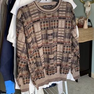 Brown multicolored wool knit sweater